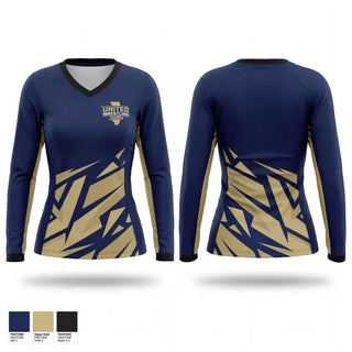 Womens Long Sleeve Vneck Shirt, Illinois United (ISVI Co-op), Wrestling, Teamtime, Team time, sublimation, custom sports apparel, team uniforms, spirit wear, spiritwear, sports uniforms, custom shirts, team store, custom team store, fundraiser sports, apparel fundraiser