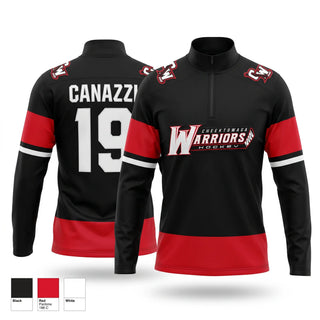 Quarter Zip Jacket, Warriors, Ice Hockey, Teamtime, Team time, sublimation, custom sports apparel, team uniforms, spirit wear, spiritwear, sports uniforms, custom shirts, team store, custom team store, fundraiser sports, apparel fundraiser