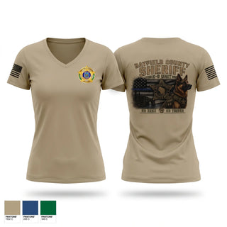 Womens Short Sleeve Vneck Shirt, Bayfield County Sheriff K9 Unit, Police, Teamtime, Team time, sublimation, custom sports apparel, team uniforms, spirit wear, spiritwear, sports uniforms, custom shirts, team store, custom team store, fundraiser sports, apparel fundraiser