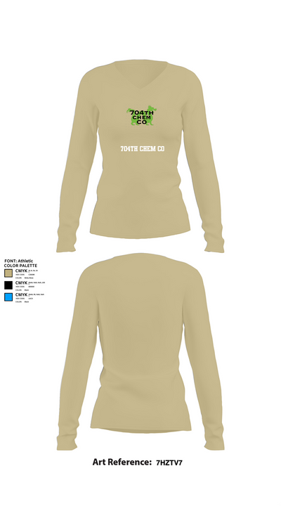 704th Chem Co 57484500 Women's Long Sleeve V-neck Shirt - 82
