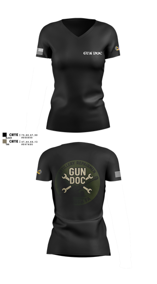 Womens Short Sleeve Vneck Shirt, ARMT 1-320th Field Artillery, Army, Teamtime, Team time, sublimation, custom sports apparel, team uniforms, spirit wear, spiritwear, sports uniforms, custom shirts, team store, custom team store, fundraiser sports, apparel fundraiser