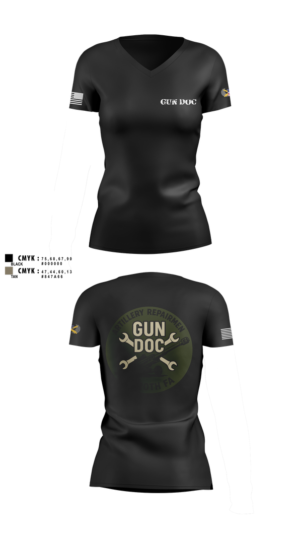 Womens Short Sleeve Vneck Shirt, ARMT 1-320th Field Artillery, Army, Teamtime, Team time, sublimation, custom sports apparel, team uniforms, spirit wear, spiritwear, sports uniforms, custom shirts, team store, custom team store, fundraiser sports, apparel fundraiser