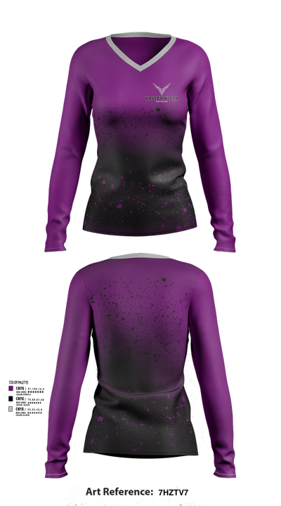 Valley Vista Girls Soccer 40644666 Women's Long Sleeve V-neck Shirt - 101