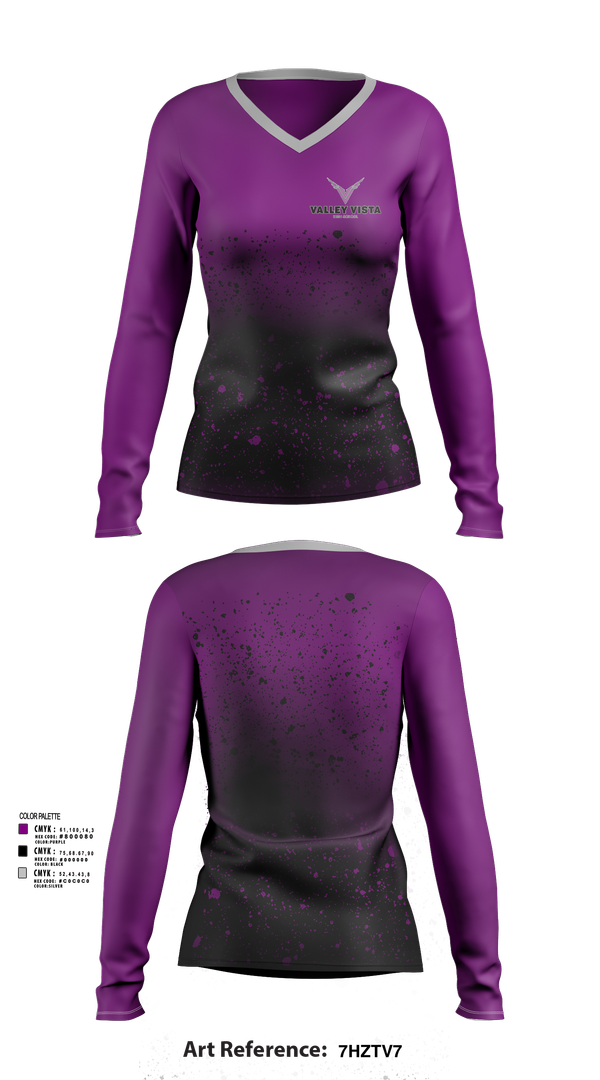 Womens Long Sleeve Vneck Shirt, Valley Vista Girls Soccer, Women's Soccer, Teamtime, Team time, sublimation, custom sports apparel, team uniforms, spirit wear, spiritwear, sports uniforms, custom shirts, team store, custom team store, fundraiser sports, apparel fundraiser