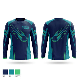 Long Sleeve Performance Shirt, Carolina Comets, Baseball, Teamtime, Team time, sublimation, custom sports apparel, team uniforms, spirit wear, spiritwear, sports uniforms, custom shirts, team store, custom team store, fundraiser sports, apparel fundraiser