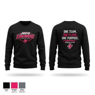 Crew Neck Sweatshirt, JoCo Firebirds, Softball, Teamtime, Team time, sublimation, custom sports apparel, team uniforms, spirit wear, spiritwear, sports uniforms, custom shirts, team store, custom team store, fundraiser sports, apparel fundraiser