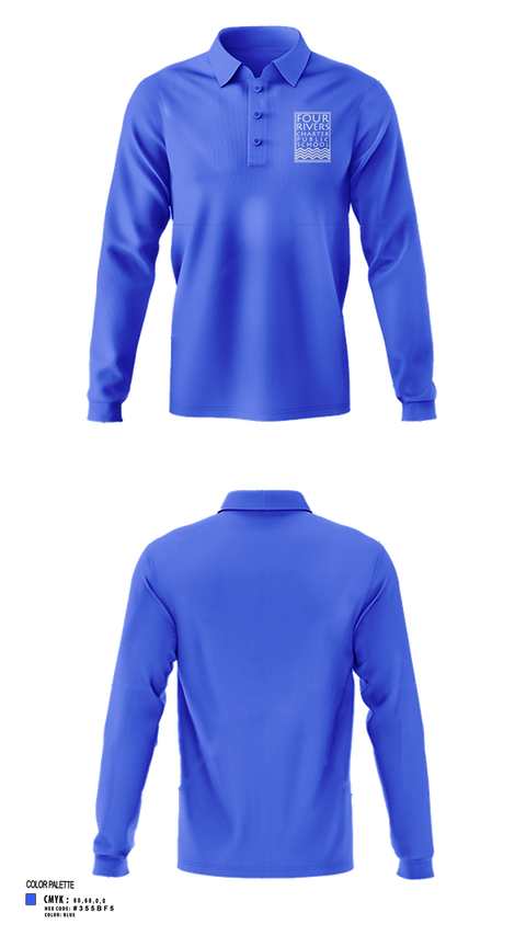 Long Sleeve Performance Polo, Four Rivers, Cross Country, Teamtime, Team time, sublimation, custom sports apparel, team uniforms, spirit wear, spiritwear, sports uniforms, custom shirts, team store, custom team store, fundraiser sports, apparel fundraiser