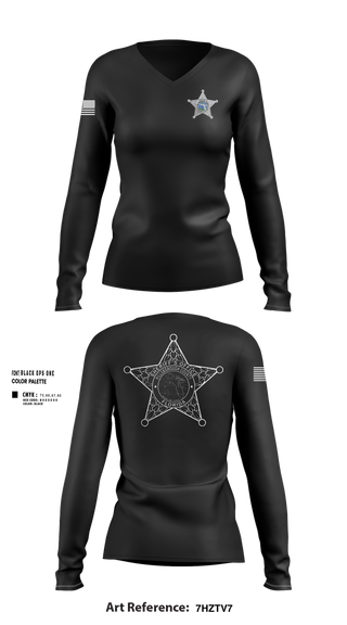 Womens Long Sleeve Vneck Shirt, District I Street Crimes, Police, Teamtime, Team time, sublimation, custom sports apparel, team uniforms, spirit wear, spiritwear, sports uniforms, custom shirts, team store, custom team store, fundraiser sports, apparel fundraiser