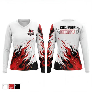 Womens Long Sleeve Vneck Shirt, Arise Above, Men's Basketball, Teamtime, Team time, sublimation, custom sports apparel, team uniforms, spirit wear, spiritwear, sports uniforms, custom shirts, team store, custom team store, fundraiser sports, apparel fundraiser