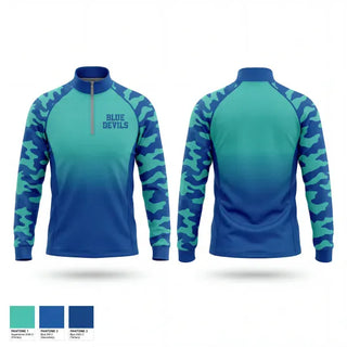 Quarter Zip Jacket, Blue Devils, Baseball, Teamtime, Team time, sublimation, custom sports apparel, team uniforms, spirit wear, spiritwear, sports uniforms, custom shirts, team store, custom team store, fundraiser sports, apparel fundraiser