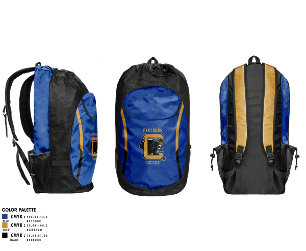 Gear Bag, Panthers, Men's Soccer, Teamtime, Team time, sublimation, custom sports apparel, team uniforms, spirit wear, spiritwear, sports uniforms, custom shirts, team store, custom team store, fundraiser sports, apparel fundraiser