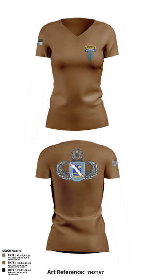 Womens Short Sleeve Vneck Shirt, 1-143rd airborne infantry regiment, , Teamtime, Team time, sublimation, custom sports apparel, team uniforms, spirit wear, spiritwear, sports uniforms, custom shirts, team store, custom team store, fundraiser sports, apparel fundraiser