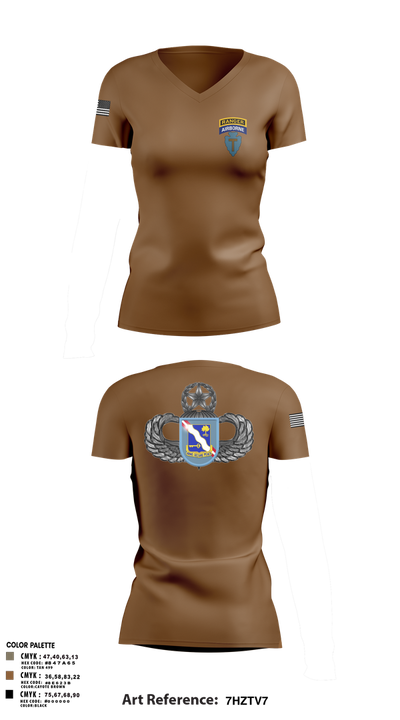 1-143rd airborne infantry regiment 54529572 Women's Short Sleeve V-neck Shirt - 102