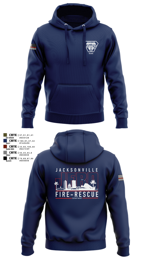 Hoodie, JFRD Critical Care Team, Fire Department, Teamtime, Team time, sublimation, custom sports apparel, team uniforms, spirit wear, spiritwear, sports uniforms, custom shirts, team store, custom team store, fundraiser sports, apparel fundraiser