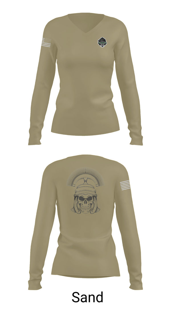 Womens Long Sleeve Vneck Shirt, C-CO 1-145th AR, , Teamtime, Team time, sublimation, custom sports apparel, team uniforms, spirit wear, spiritwear, sports uniforms, custom shirts, team store, custom team store, fundraiser sports, apparel fundraiser