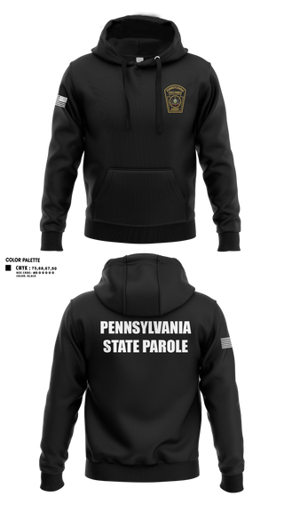 Hoodie, Pennsylvania State Parole, Police, Teamtime, Team time, sublimation, custom sports apparel, team uniforms, spirit wear, spiritwear, sports uniforms, custom shirts, team store, custom team store, fundraiser sports, apparel fundraiser
