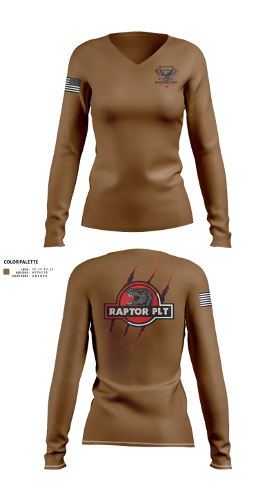 Raptor Platoon, 4-9 CAV 26880110 Women's Long Sleeve V-neck Shirt - 40