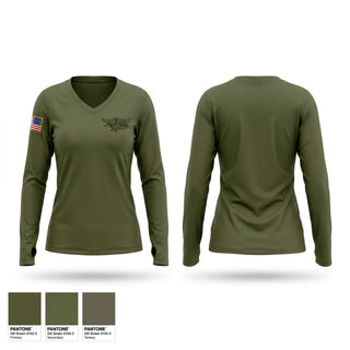 Womens Long Sleeve Vneck Shirt, Rochester-Olmsted County SWAT, Police, Teamtime, Team time, sublimation, custom sports apparel, team uniforms, spirit wear, spiritwear, sports uniforms, custom shirts, team store, custom team store, fundraiser sports, apparel fundraiser
