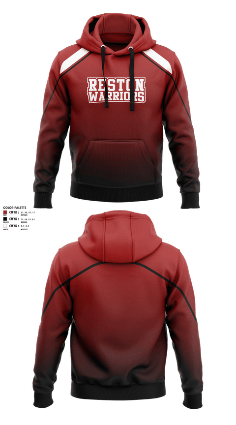 Hoodie, Reston Warriors, Baseball, Teamtime, Team time, sublimation, custom sports apparel, team uniforms, spirit wear, spiritwear, sports uniforms, custom shirts, team store, custom team store, fundraiser sports, apparel fundraiser