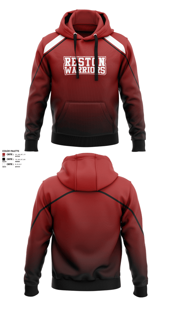Hoodie, Reston Warriors, Baseball, Teamtime, Team time, sublimation, custom sports apparel, team uniforms, spirit wear, spiritwear, sports uniforms, custom shirts, team store, custom team store, fundraiser sports, apparel fundraiser