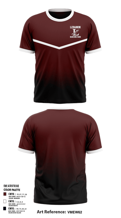 Lebanon High School Marching Band Short Sleeve Performance Shirt - 1