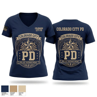 Womens Short Sleeve Vneck Shirt, Colorado City PD, Police, Teamtime, Team time, sublimation, custom sports apparel, team uniforms, spirit wear, spiritwear, sports uniforms, custom shirts, team store, custom team store, fundraiser sports, apparel fundraiser