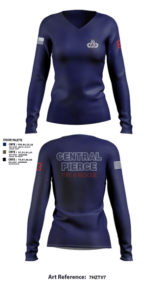 Womens Long Sleeve Vneck Shirt, Central Pierce HazmatCentral Pierce Hazmat, Fire Department, Teamtime, Team time, sublimation, custom sports apparel, team uniforms, spirit wear, spiritwear, sports uniforms, custom shirts, team store, custom team store, fundraiser sports, apparel fundraiser