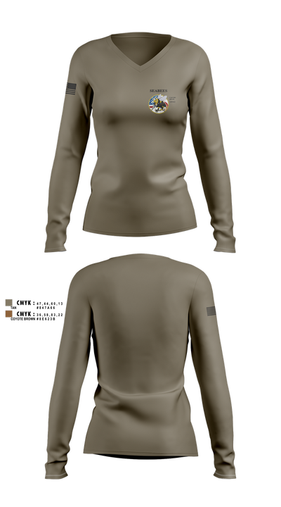 Seabees Women's Long Sleeve V-neck Shirt - 2