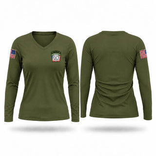 Womens Long Sleeve Vneck Shirt, Rogers County Sheriff, Police, Teamtime, Team time, sublimation, custom sports apparel, team uniforms, spirit wear, spiritwear, sports uniforms, custom shirts, team store, custom team store, fundraiser sports, apparel fundraiser
