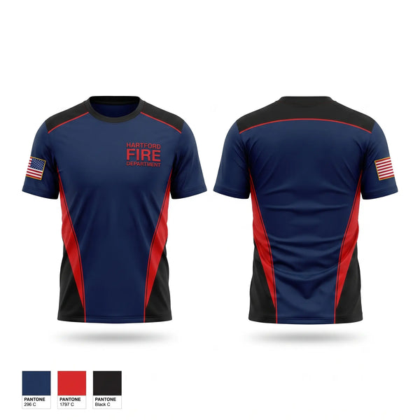 Short Sleeve Performance Shirt, Hartford Fire Department, Fire Department, Teamtime, Team time, sublimation, custom sports apparel, team uniforms, spirit wear, spiritwear, sports uniforms, custom shirts, team store, custom team store, fundraiser sports, apparel fundraiser