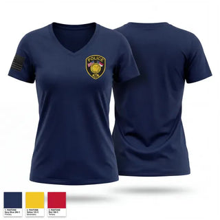 Womens Short Sleeve Vneck Shirt, SCOTLAND NECK POLICE DEPARTMENT, Police, Teamtime, Team time, sublimation, custom sports apparel, team uniforms, spirit wear, spiritwear, sports uniforms, custom shirts, team store, custom team store, fundraiser sports, apparel fundraiser