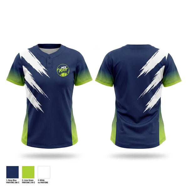 Two Button Softball Jersey, MS Roit, Softball, Teamtime, Team time, sublimation, custom sports apparel, team uniforms, spirit wear, spiritwear, sports uniforms, custom shirts, team store, custom team store, fundraiser sports, apparel fundraiser