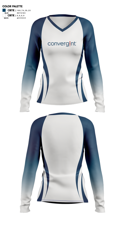 Convergint Pelotonia 24503229 Women's Long Sleeve V-neck Shirt - 1