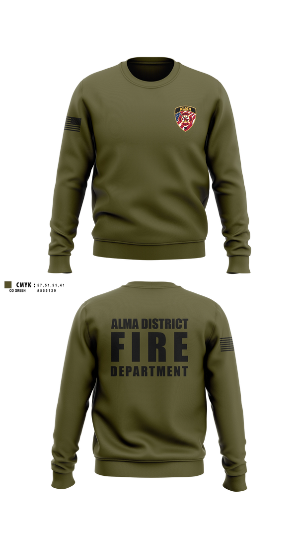 Crew Neck Sweatshirt, Alma District Fire Department, Fire Department, Teamtime, Team time, sublimation, custom sports apparel, team uniforms, spirit wear, spiritwear, sports uniforms, custom shirts, team store, custom team store, fundraiser sports, apparel fundraiser