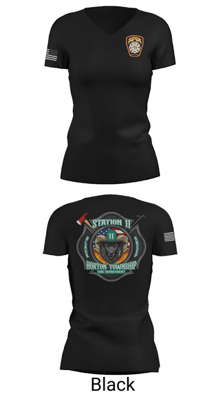 Womens Short Sleeve Vneck Shirt, Horton Township, Fire Department, Teamtime, Team time, sublimation, custom sports apparel, team uniforms, spirit wear, spiritwear, sports uniforms, custom shirts, team store, custom team store, fundraiser sports, apparel fundraiser