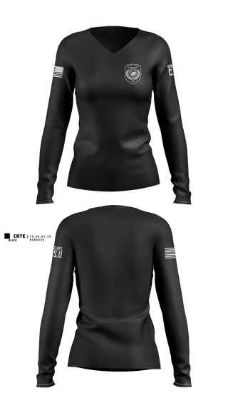 Womens Long Sleeve Vneck Shirt, FOREST PARK POLICE, Police, Teamtime, Team time, sublimation, custom sports apparel, team uniforms, spirit wear, spiritwear, sports uniforms, custom shirts, team store, custom team store, fundraiser sports, apparel fundraiser