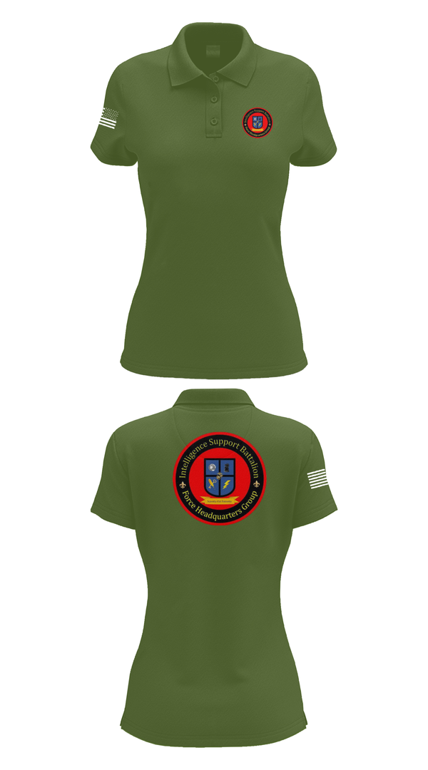 Womens Short Sleeve Performance Polo, Intelligence Support Battalion, , Teamtime, Team time, sublimation, custom sports apparel, team uniforms, spirit wear, spiritwear, sports uniforms, custom shirts, team store, custom team store, fundraiser sports, apparel fundraiser