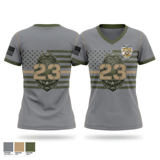 Womens Short Sleeve Vneck Shirt, Wakarusa, Police, Teamtime, Team time, sublimation, custom sports apparel, team uniforms, spirit wear, spiritwear, sports uniforms, custom shirts, team store, custom team store, fundraiser sports, apparel fundraiser