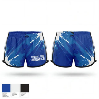 Womens Shorts, Central Ohio Aquatics, Swimming, Teamtime, Team time, sublimation, custom sports apparel, team uniforms, spirit wear, spiritwear, sports uniforms, custom shirts, team store, custom team store, fundraiser sports, apparel fundraiser