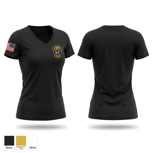 Womens Short Sleeve Vneck Shirt, Millington Police Department, Police, Teamtime, Team time, sublimation, custom sports apparel, team uniforms, spirit wear, spiritwear, sports uniforms, custom shirts, team store, custom team store, fundraiser sports, apparel fundraiser