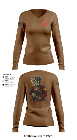 Womens Long Sleeve Vneck Shirt, CAT 611, Army, Teamtime, Team time, sublimation, custom sports apparel, team uniforms, spirit wear, spiritwear, sports uniforms, custom shirts, team store, custom team store, fundraiser sports, apparel fundraiser