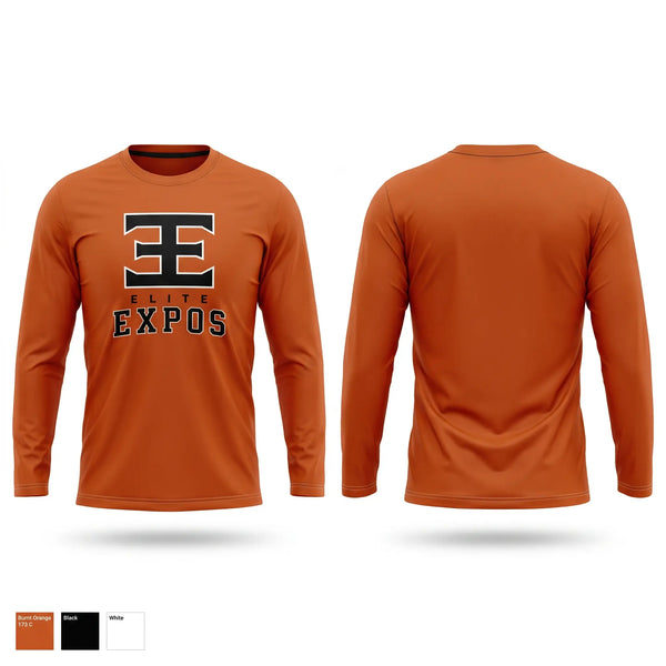Long Sleeve Performance Shirt, Elite Expos, Baseball, Teamtime, Team time, sublimation, custom sports apparel, team uniforms, spirit wear, spiritwear, sports uniforms, custom shirts, team store, custom team store, fundraiser sports, apparel fundraiser