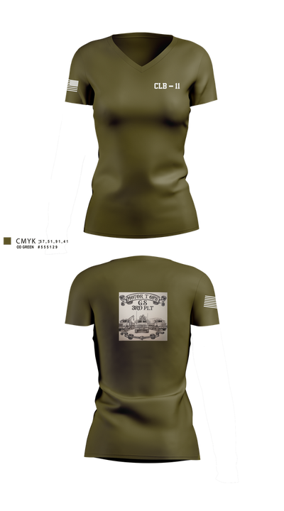 CLB-11 21730223 Women's Short Sleeve V-neck Shirt - 3