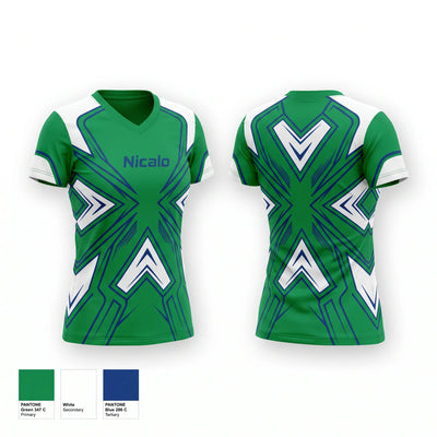Nicalo Women's Short Sleeve V-neck Shirt - 1
