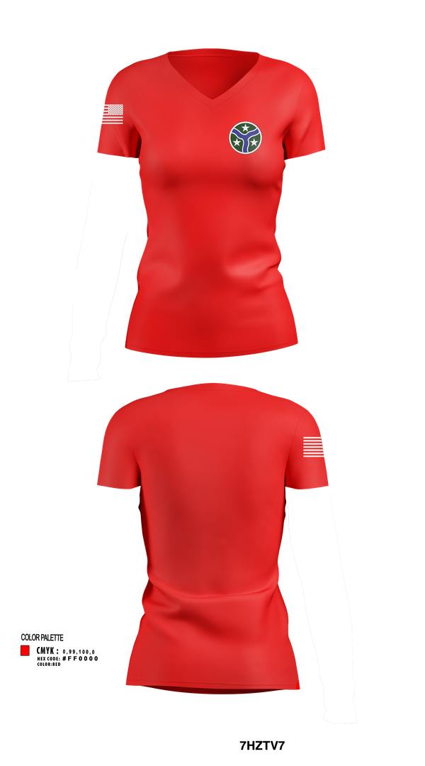 Womens Short Sleeve Vneck Shirt, 278th Armored Cavalry Regiment, National Guard, Teamtime, Team time, sublimation, custom sports apparel, team uniforms, spirit wear, spiritwear, sports uniforms, custom shirts, team store, custom team store, fundraiser sports, apparel fundraiser