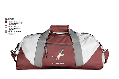 Duffle Bag, Kittitas Cheer, Cheer, Teamtime, Team time, sublimation, custom sports apparel, team uniforms, spirit wear, spiritwear, sports uniforms, custom shirts, team store, custom team store, fundraiser sports, apparel fundraiser