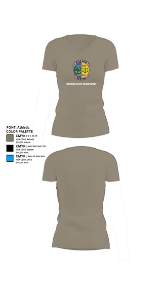 Womens Short Sleeve Vneck Shirt, Newton Police Department, Police, Teamtime, Team time, sublimation, custom sports apparel, team uniforms, spirit wear, spiritwear, sports uniforms, custom shirts, team store, custom team store, fundraiser sports, apparel fundraiser