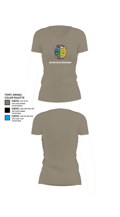Newton Police Department 7766110 Women's Short Sleeve V-neck Shirt - 61