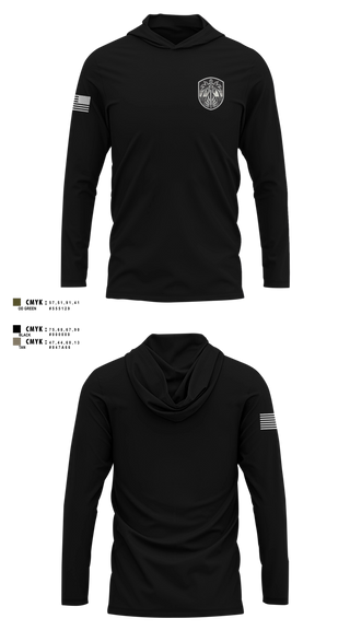 Long Sleeve hooded sunshirt, Bradenton Police Department SWAT, Police, Teamtime, Team time, sublimation, custom sports apparel, team uniforms, spirit wear, spiritwear, sports uniforms, custom shirts, team store, custom team store, fundraiser sports, apparel fundraiser