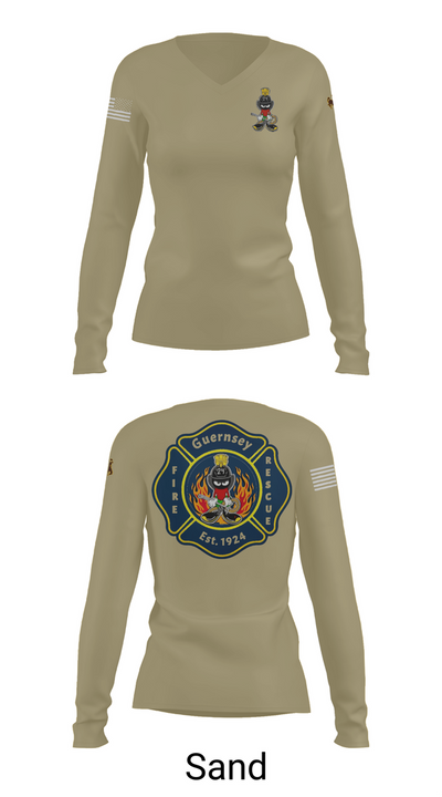 Guernsey Fire & Rescue 73903813 Women's Long Sleeve V-neck Shirt - 97